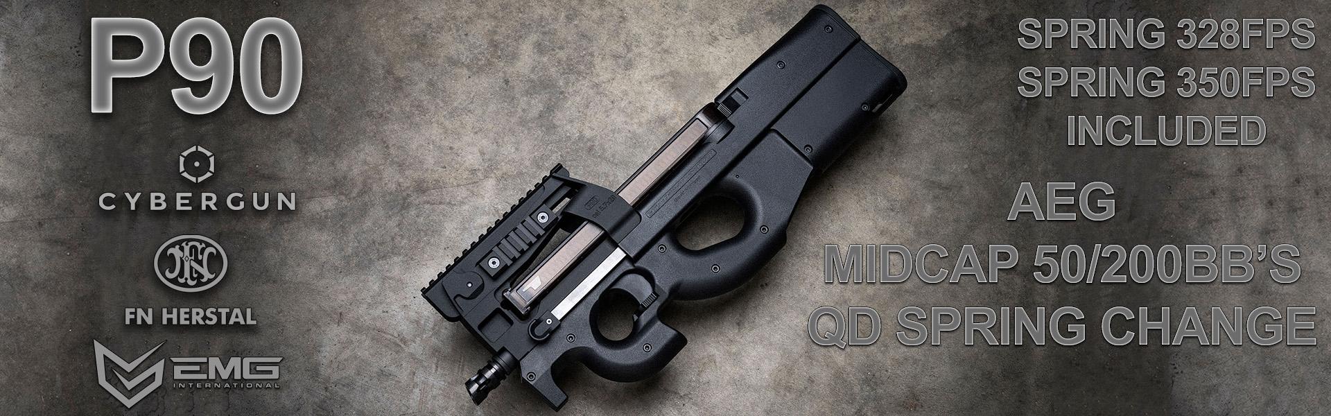 Krytac EMG Submachine Gun FN P90 AEG + Mosfet and QD